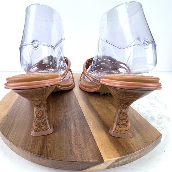 H&M Monogram Vegan Leather Kitten Heel Square Toe SANDALS EU41 INSTAGRAM - Picture 6 of 10